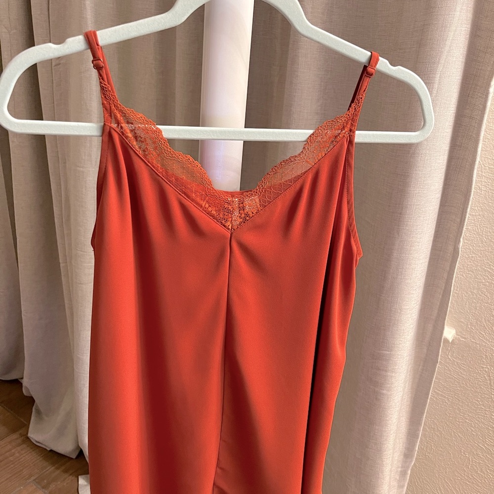 Cato Camisole size small. Burnt orange. Lace detail. Est.1946;